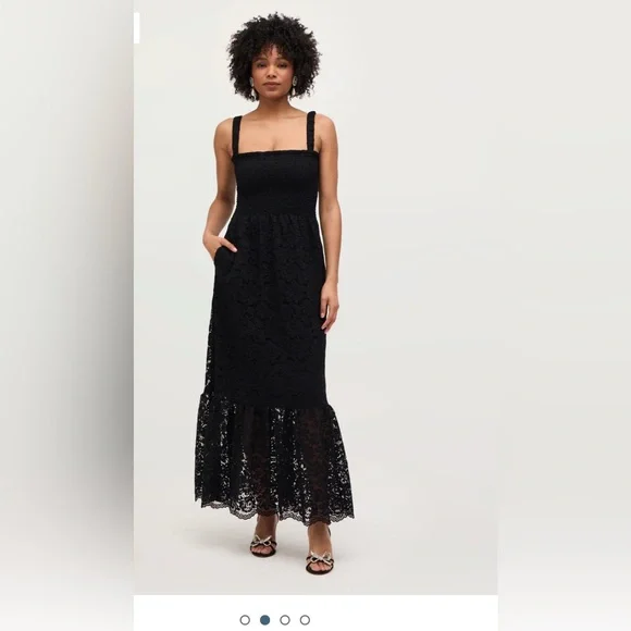 chinese dress ladies Caspia Black Lace Bandage Midi Dress | Dresses main image 1
